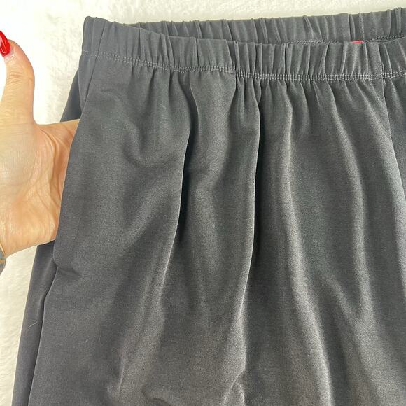 IC COLLECTION By Connie K Plus 2X High Rise Wide Leg Pants Black Heavy Ponte - Picture 4 of 13